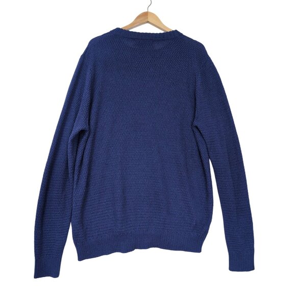 Peruvian Link Alpaca Sweater Mens XXL Blue Crewneck Quiet Luxury Travel Classic - Picture 4 of 9